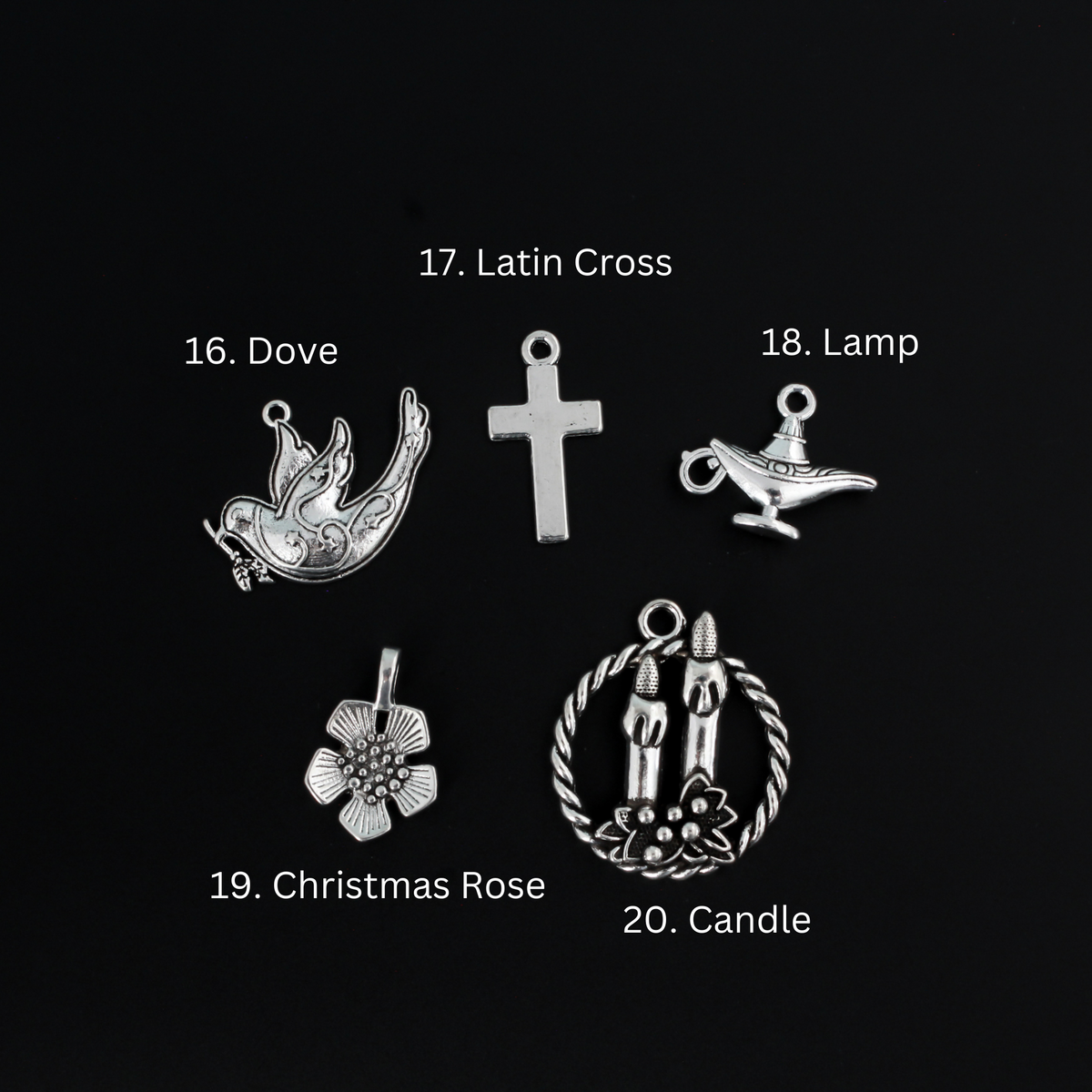 Chrismons Advent Charms - Christ Monograms Symbols of Christmas, 25pc Set