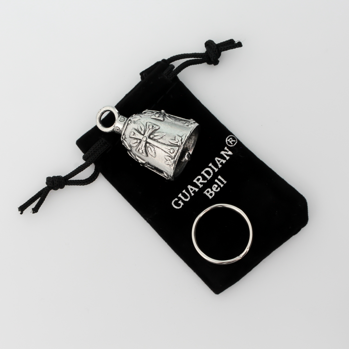 Christian Cross Guardian bell. There are four cross symbols encircling the bell.