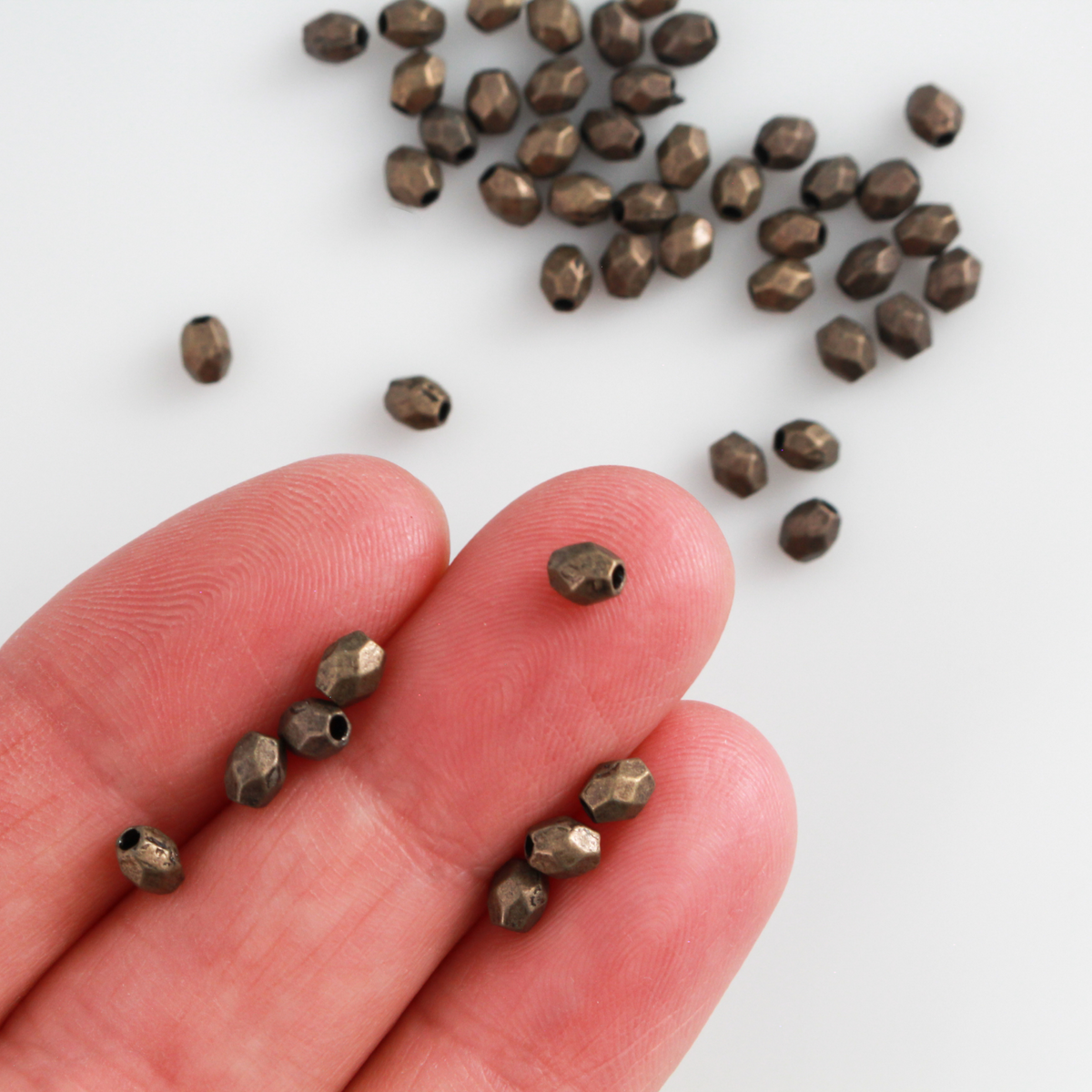 Small Metal Spacer Beads 4mmx3.5mm Available in Silver, Bronze, Gold - 150pcs