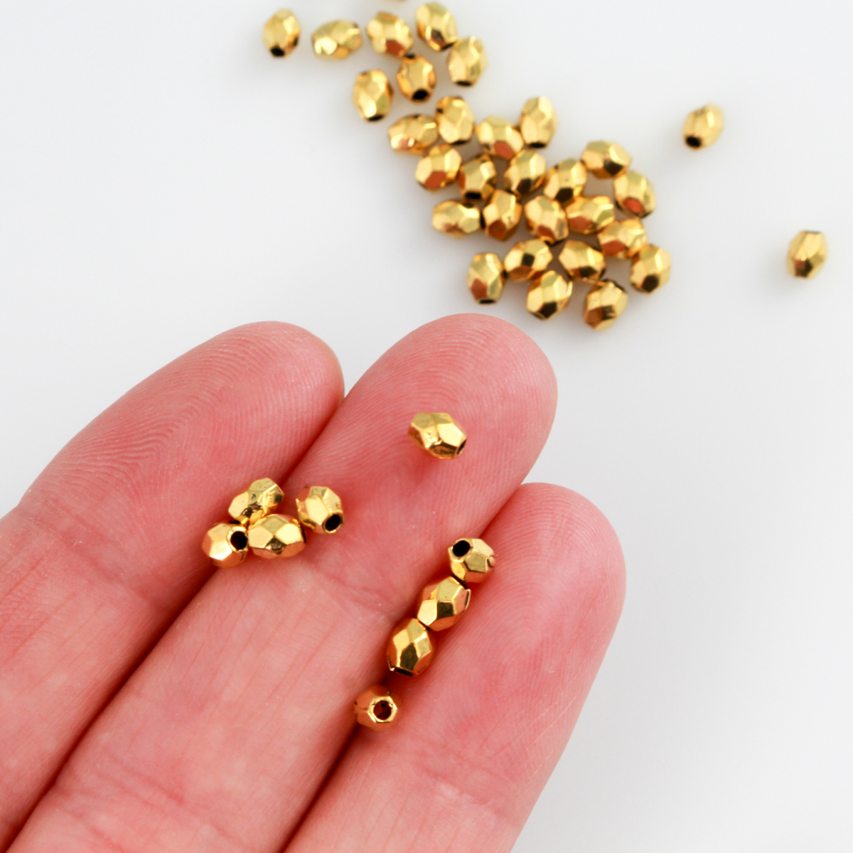 Small Metal Spacer Beads 4mmx3.5mm Available in Silver, Bronze, Gold - 150pcs
