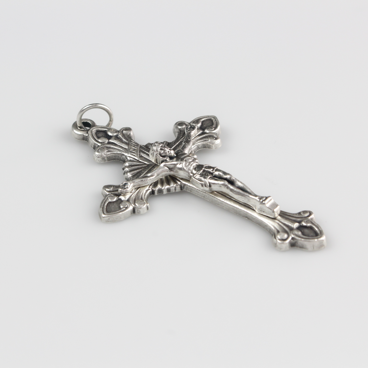 Starburst Nimbus Crucifix Cross with Ornate Flared Edges 1-3/4" Long