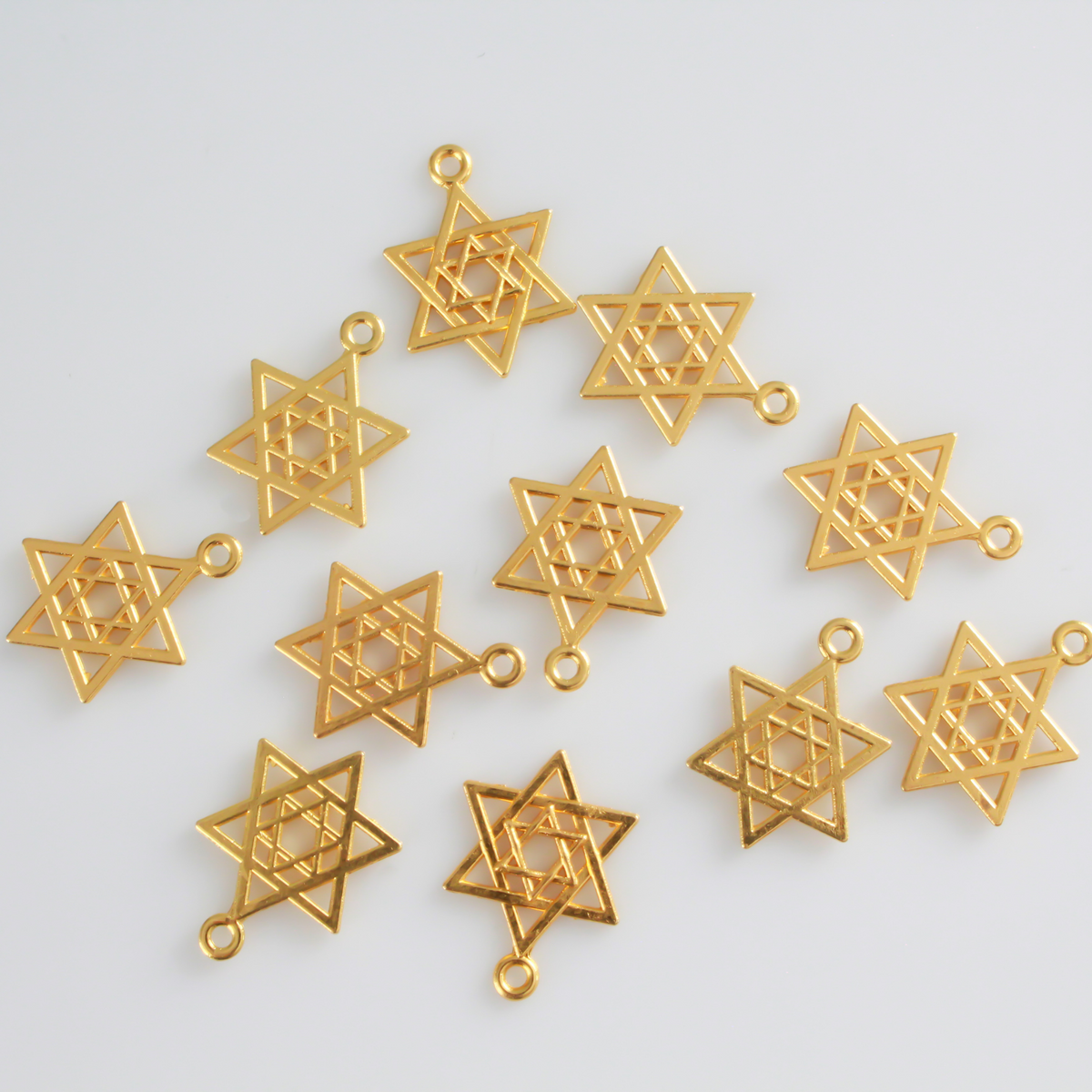 Gold Star of David Charms - Jewish Magen David Symbol of Israel Judaism 25pcs