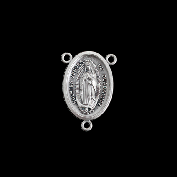 Our Lady of Guadalupe 1" Oval Rosary Centerpiece - Made in Italy