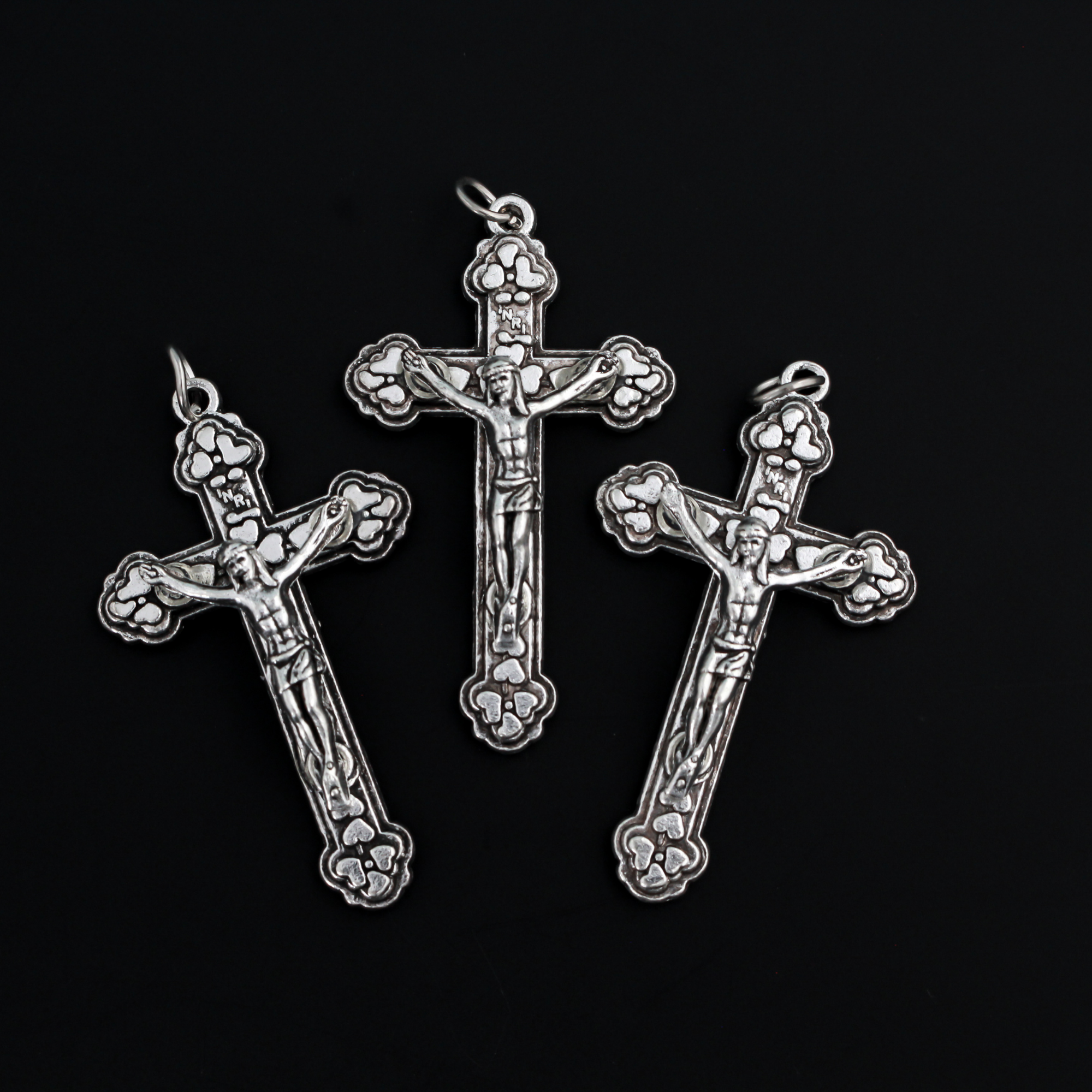 Heart Crucifix Crosses Byzantine in Style, 1-7/8 Heart Crucifix Crosses Byzantine in Style, 1-7/8