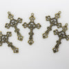 Ornate Jesus Crucifix Crosses 43mm Long - Available in Silver, Bronze, Gold, Red Copper - Sold in packs of 5