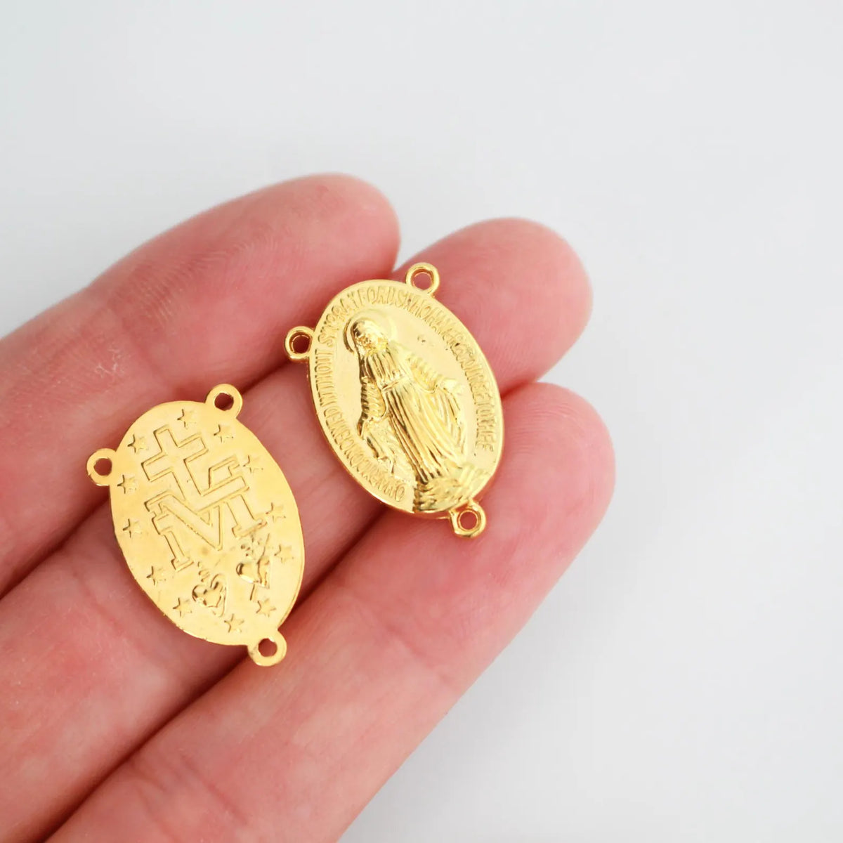 Miraculous Medal Rosary Centerpieces Available in Silver, Bronze, Gold, and Copper - 5pcs