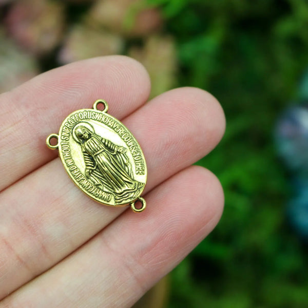 Miraculous Medal Rosary Centerpieces Available in Silver, Bronze, Gold, and Copper - 5pcs