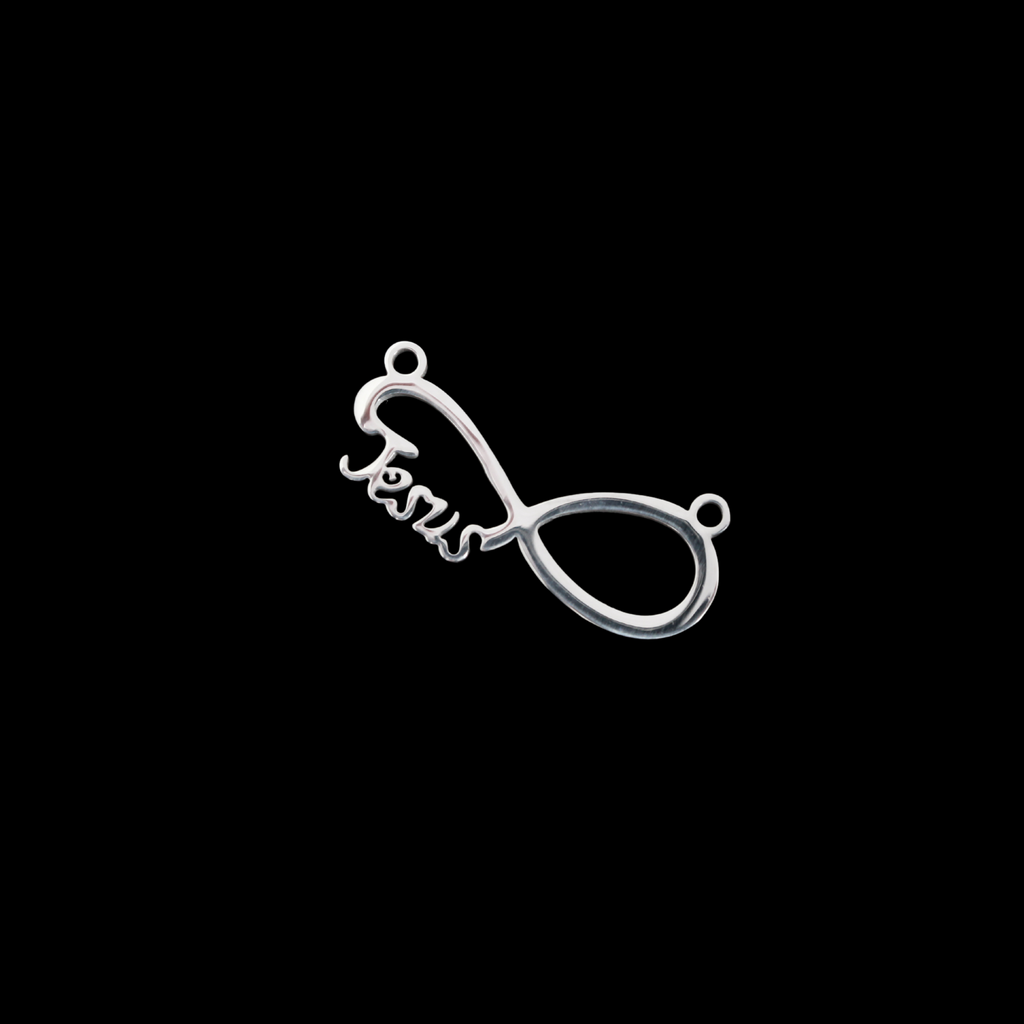 Infinity Jesus Infinity Symbol Charm with Jesus - Stainless Steel 25x11mm – Small ...