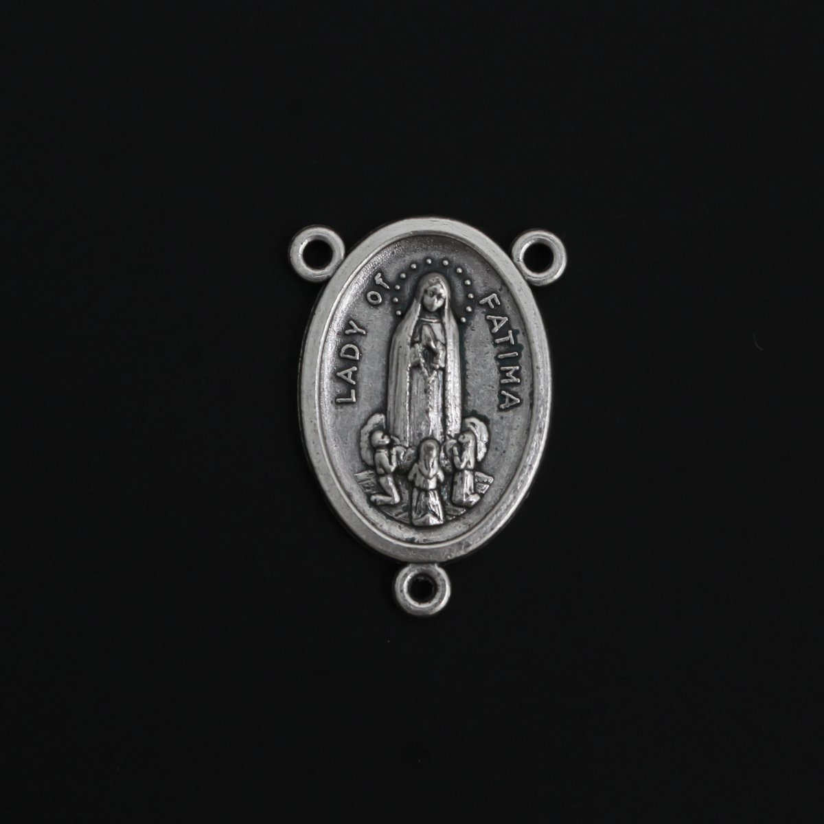 Our Lady of Fatima Oval Rosary Centerpiece, 1" long - Made in Italy