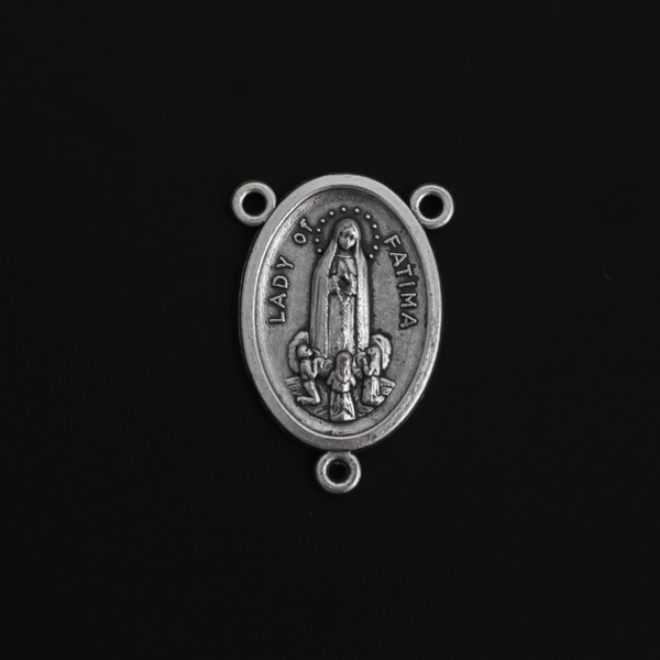 Our Lady of Fatima Oval Rosary Centerpiece, 1" long - Made in Italy