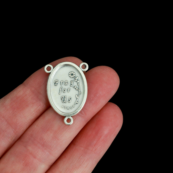 Our Lady of Fatima Oval Rosary Centerpiece, 1" long - Made in Italy