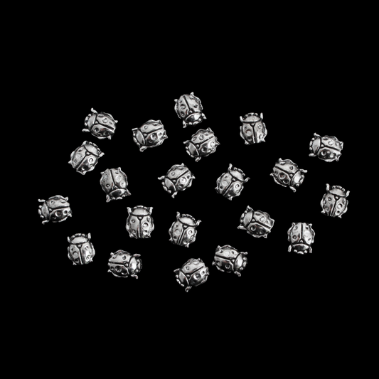 Ladybug Spacer Beads 20pcs 10mmx8mm Metal Our Lady Beetle Rosary Beads