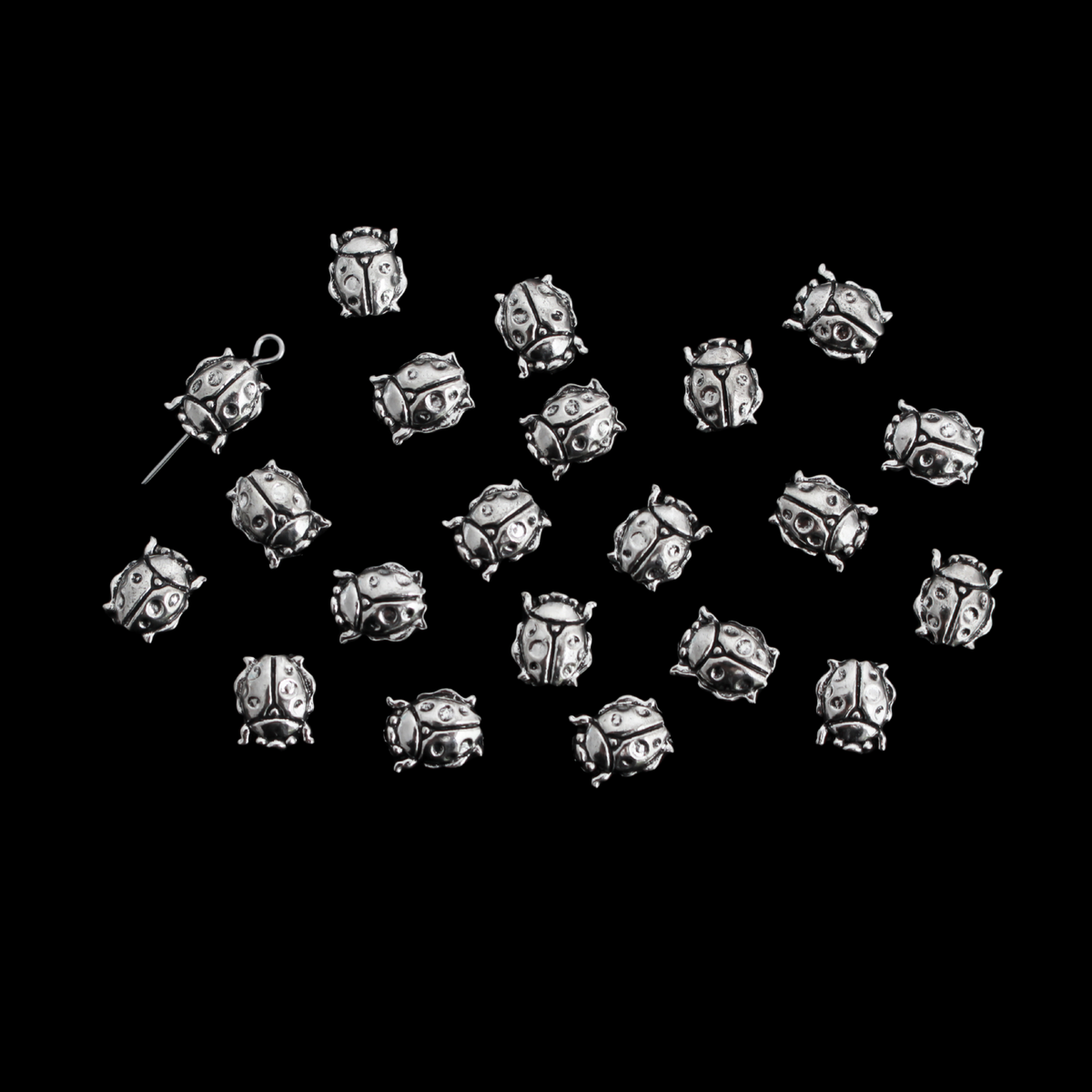 Ladybug Spacer Beads 20pcs 10mmx8mm Metal Our Lady Beetle Rosary Beads
