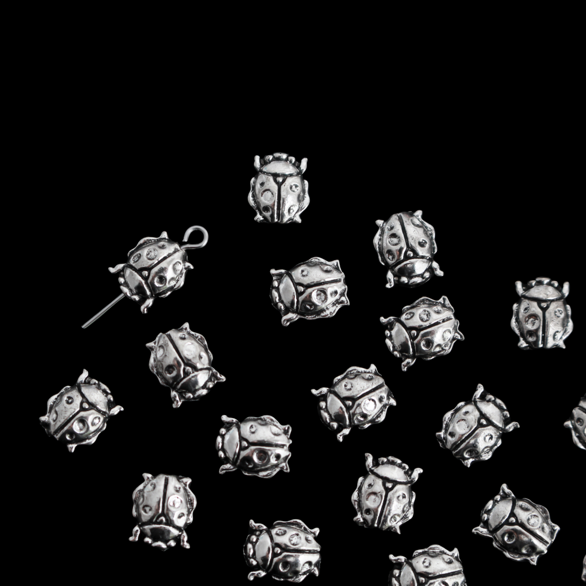Ladybug Spacer Beads 20pcs 10mmx8mm Metal Our Lady Beetle Rosary Beads
