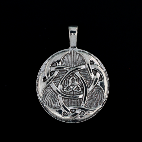 Large Celtic Trinity Knot Pendant, 1-5/8" Long - Antique Silver Symbol of The Holy Trinity