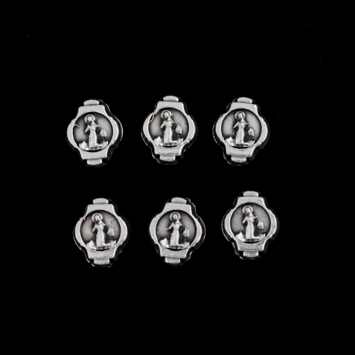 Saint Bernadette Our Lady of Lourdes Pater Our Father Beads, 9.8mm x 8mm 6pcs