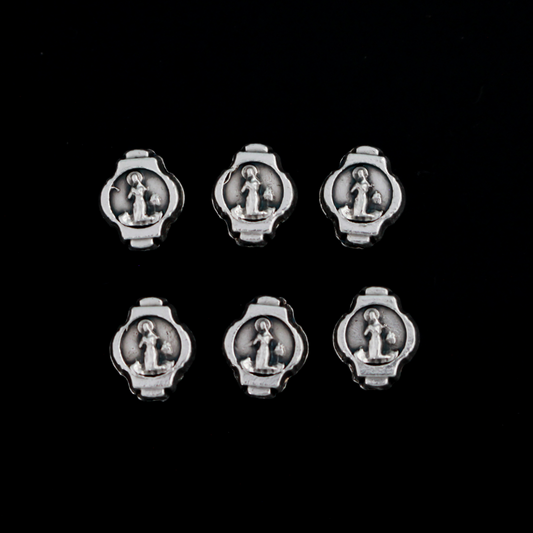 Saint Bernadette Our Lady of Lourdes Pater Our Father Beads, 9.8mm x 8mm 6pcs