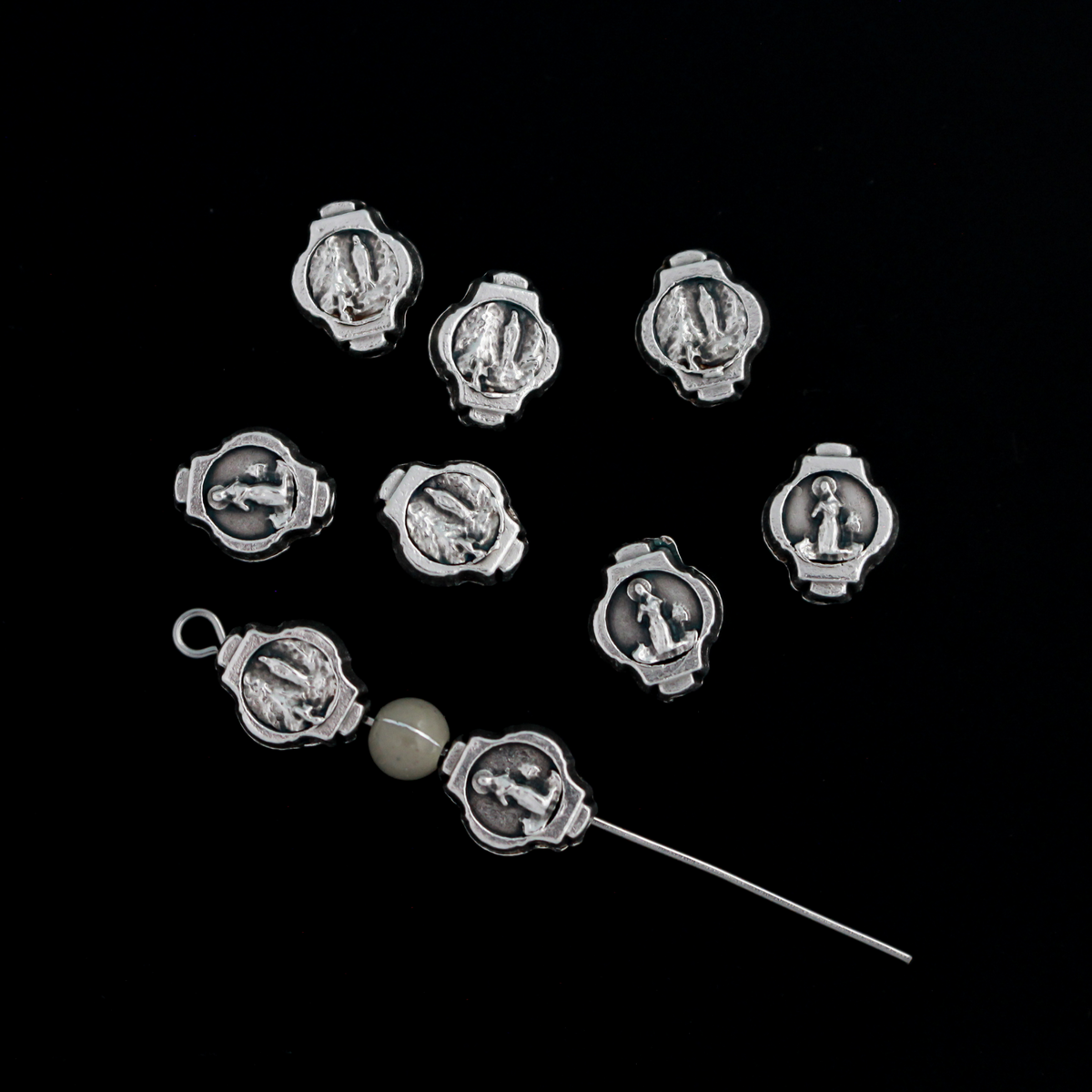 Saint Bernadette Our Lady of Lourdes Pater Our Father Beads, 9.8mm x 8mm 6pcs