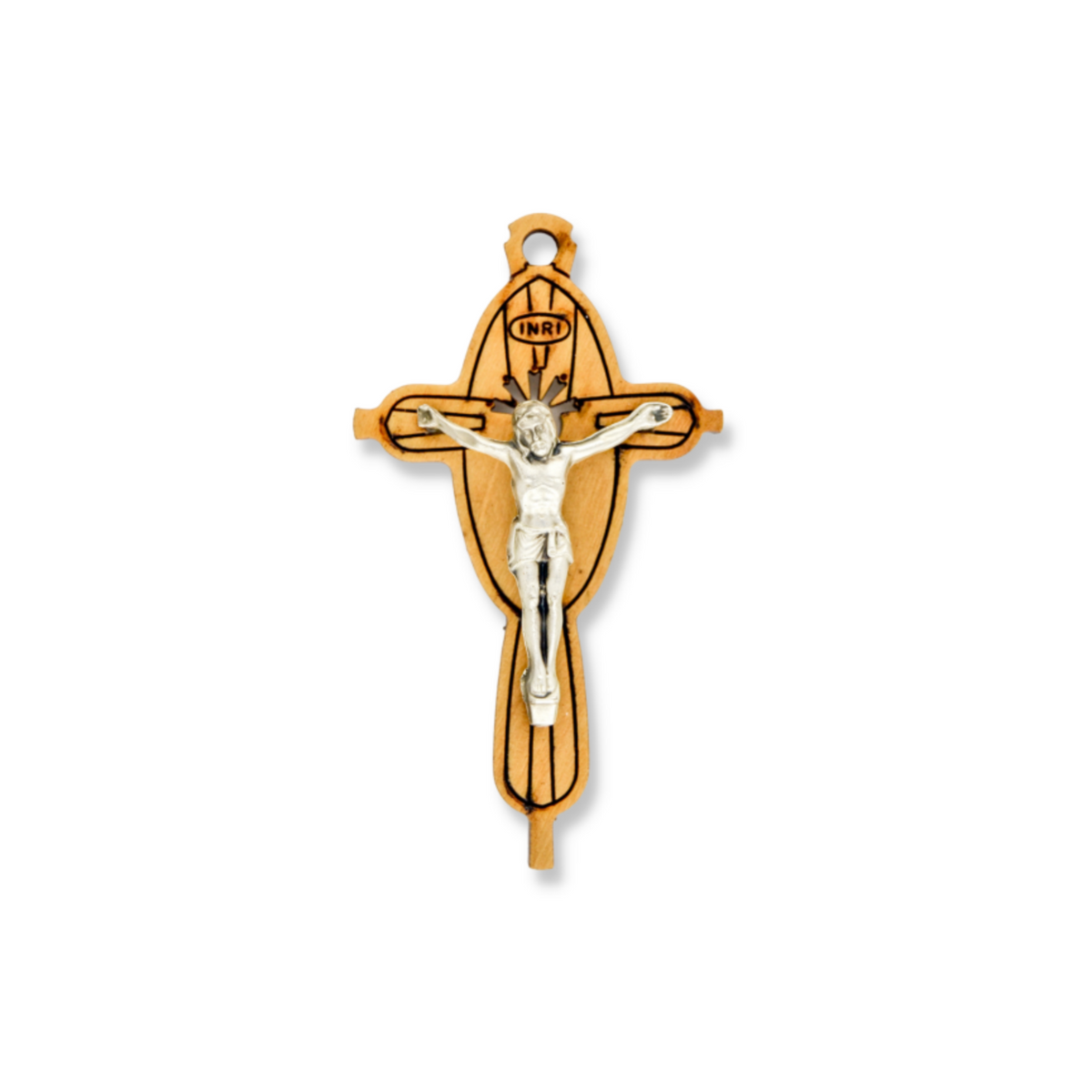 Beautiful handmade crucifix, made in Italy. The cross is made of genuine olive wood and the body of Christ is a zamac base alloy with genuine oxidized silver-plating