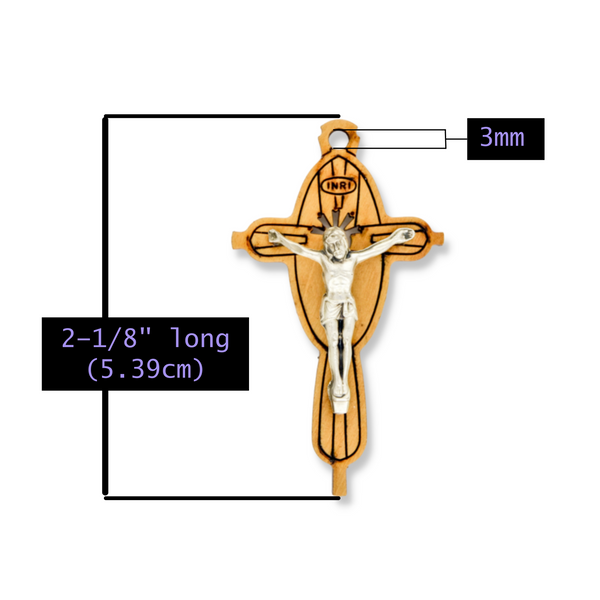 Beautiful handmade crucifix, made in Italy. The cross is made of genuine olive wood and the body of Christ is a zamac base alloy with genuine oxidized silver-plating