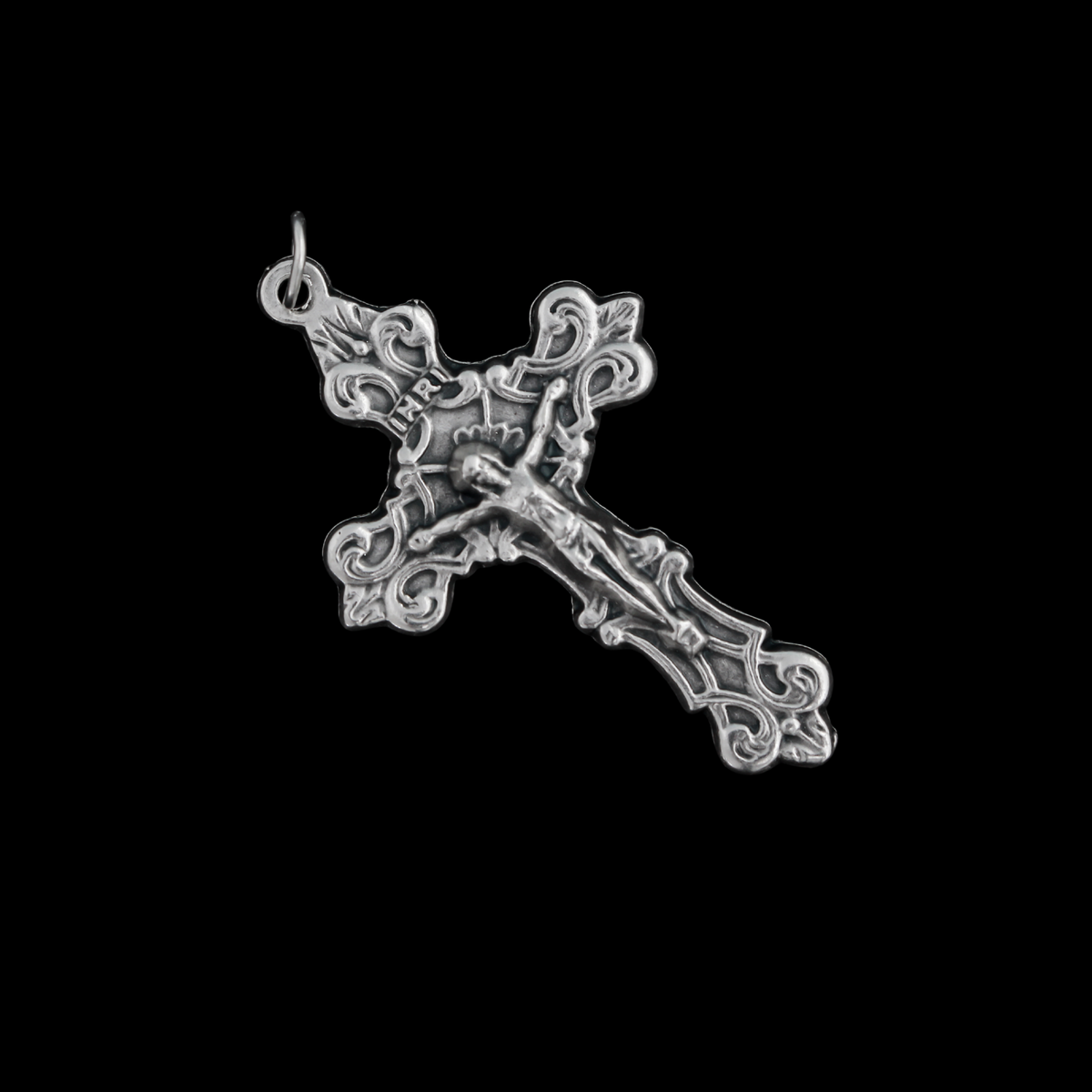 Ornate Fleur-de-Lis Crucifix Cross, 2" Long - Rosary Making Supplies