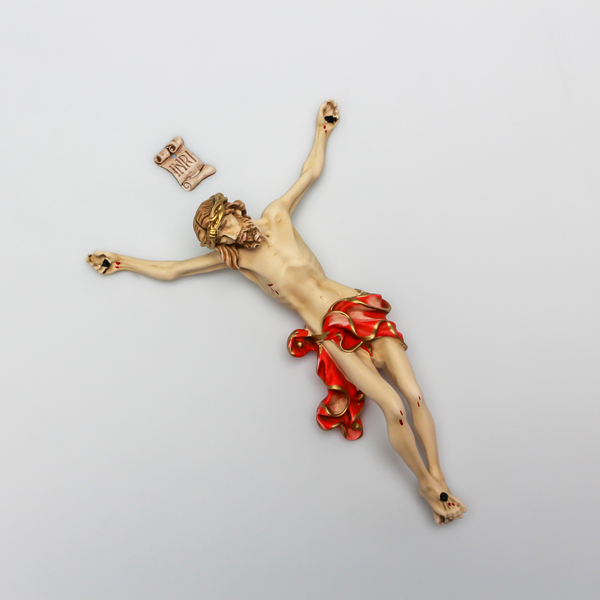 Large Resin Corpus for Crucifix - Body of Christ in Red Garment 6" Long
