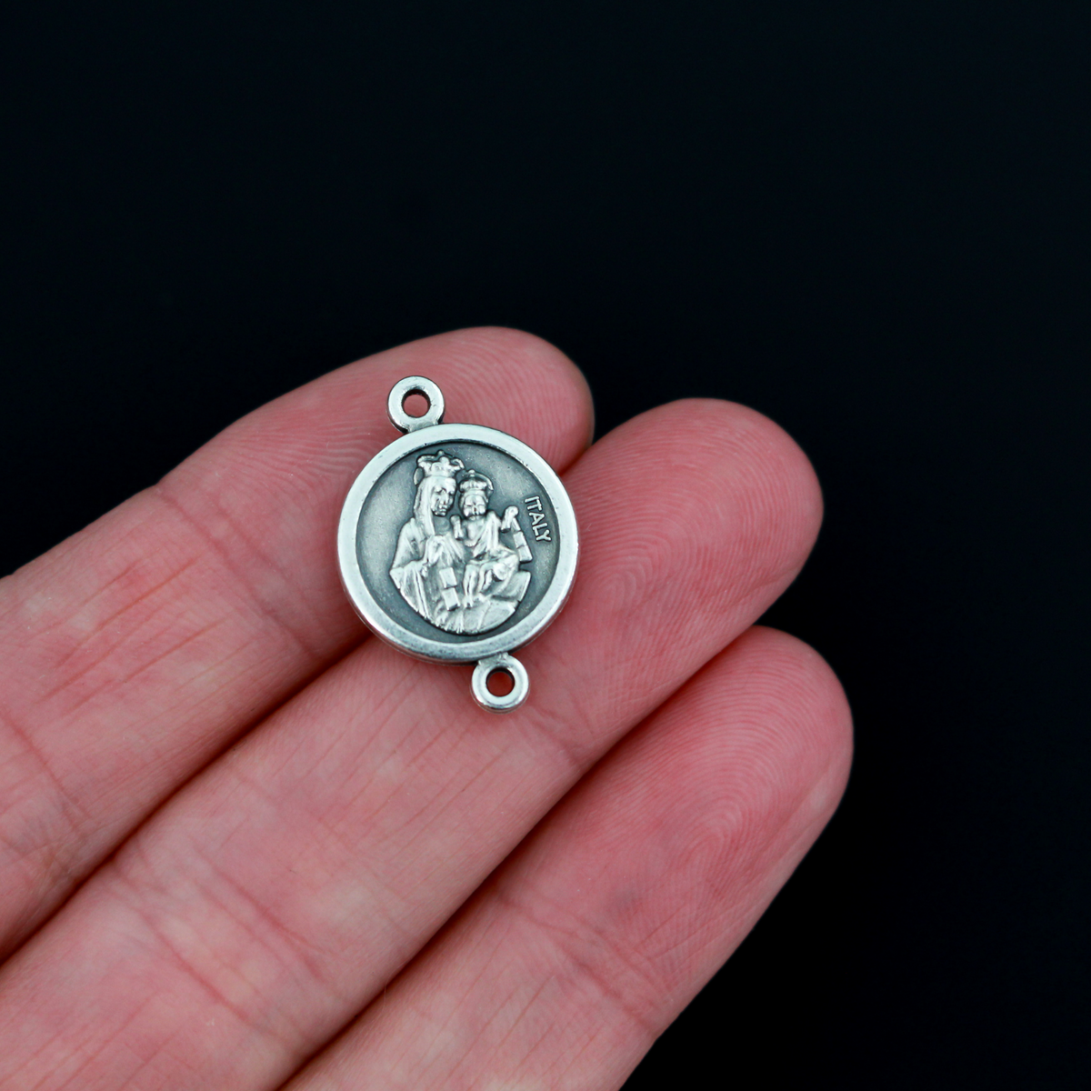 Connector Links Sacred Heart of Jesus and Our Lady of Mount Carmel - 20mm x 14mm, 6pcs