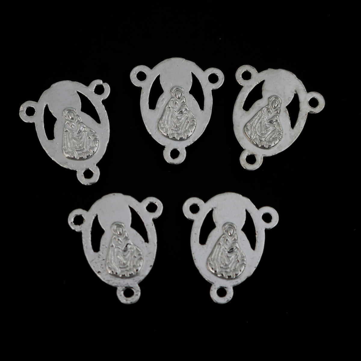 Sacred Heart of Jesus rosary centerpiece with Our Lady of Mount Carmel on the backside with a cut-out design