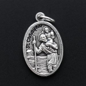 saint christopher one inch oval medal