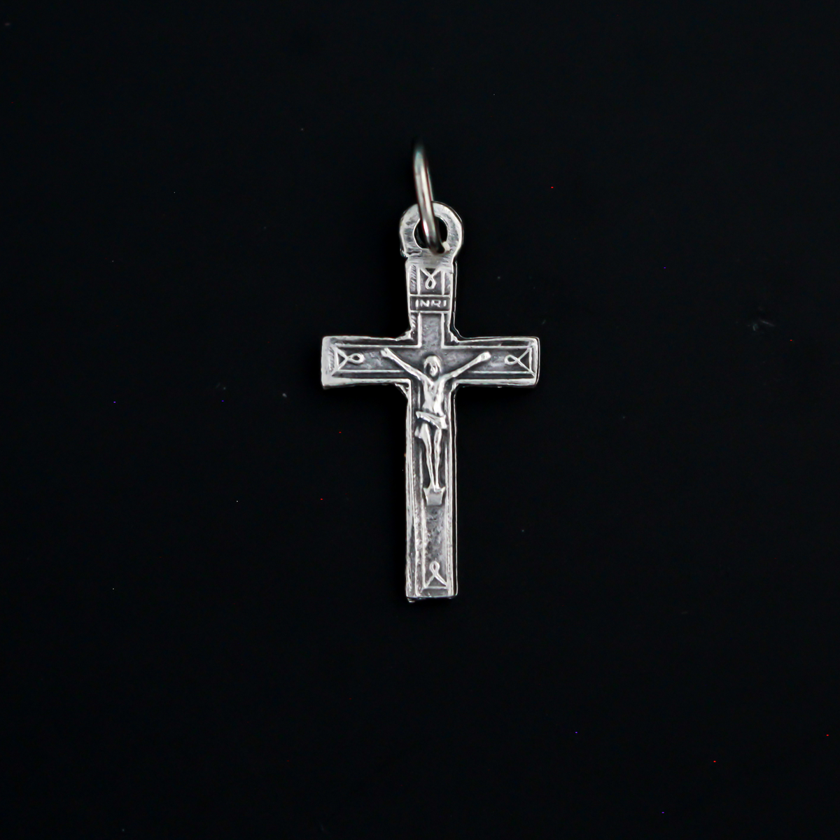 Small Flat Crucifix Cross Pendant, 7/8" Long
