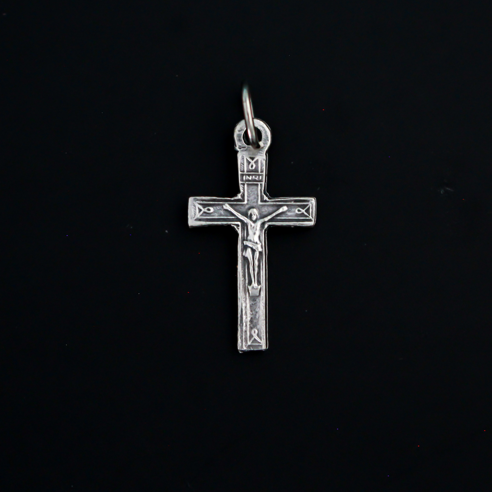Small Flat Crucifix Cross Pendant, 7/8" Long