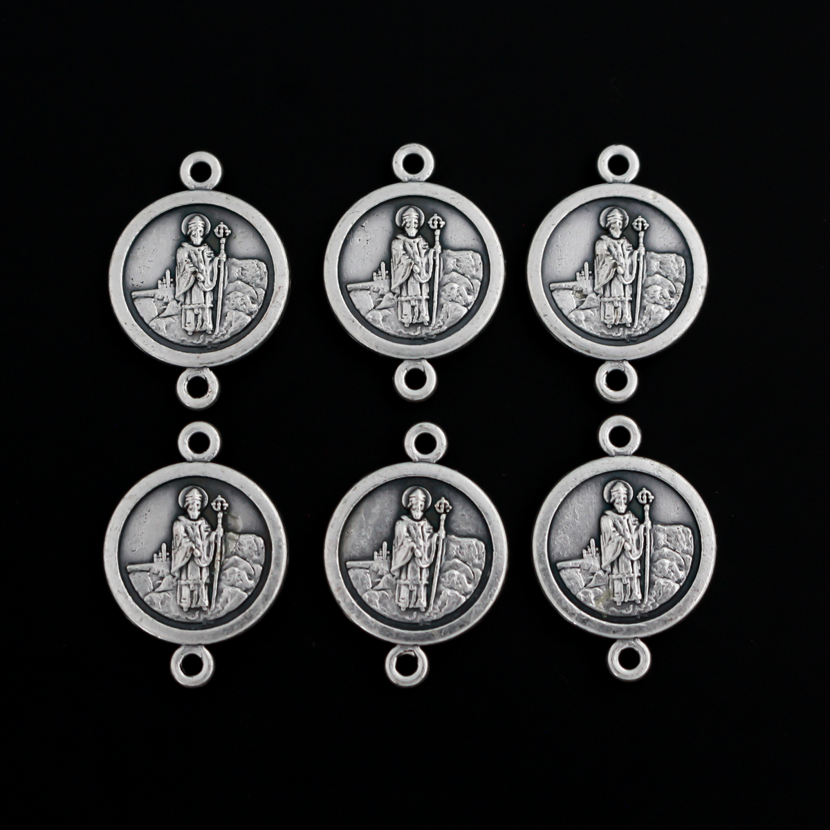Saint Patrick Our Father Beads - Bracelet Connector Links - 20mm x 14mm, 6pcs