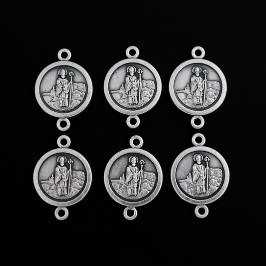 Saint Patrick Our Father Beads - Bracelet Connector Links - 20mm x 14mm, 6pcs