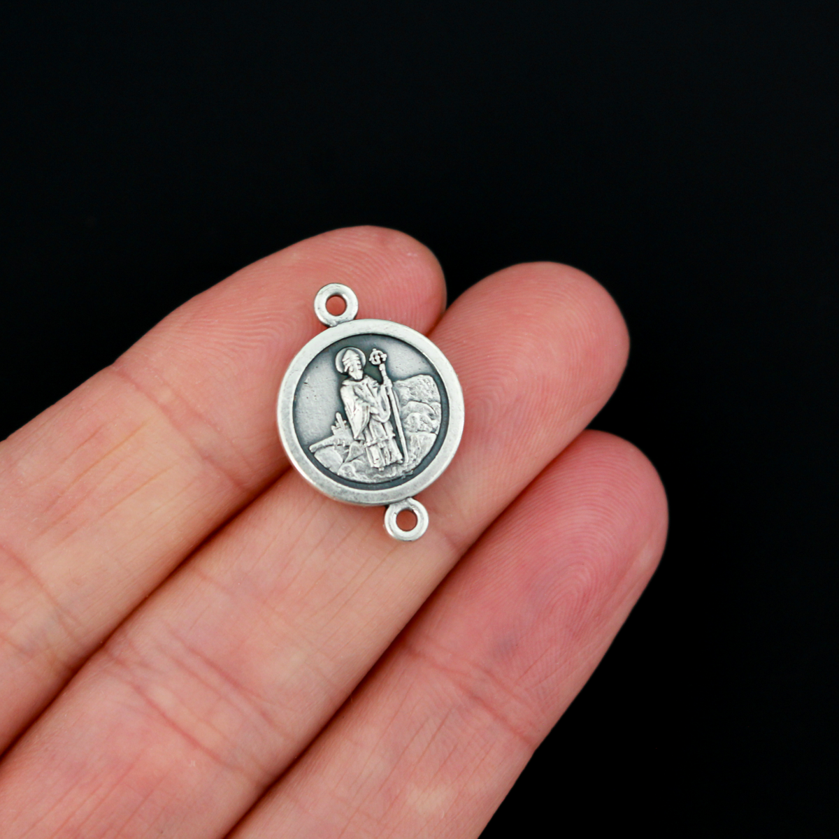Saint Patrick Our Father Beads - Bracelet Connector Links - 20mm x 14mm, 6pcs
