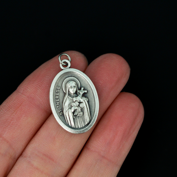 Saint Therese of Lisieux one inch oval die cast oval medal