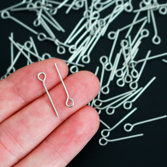 Stainless Steel Eye Pins 16mm long x 0.8mm (20 Gauge) 10 grams