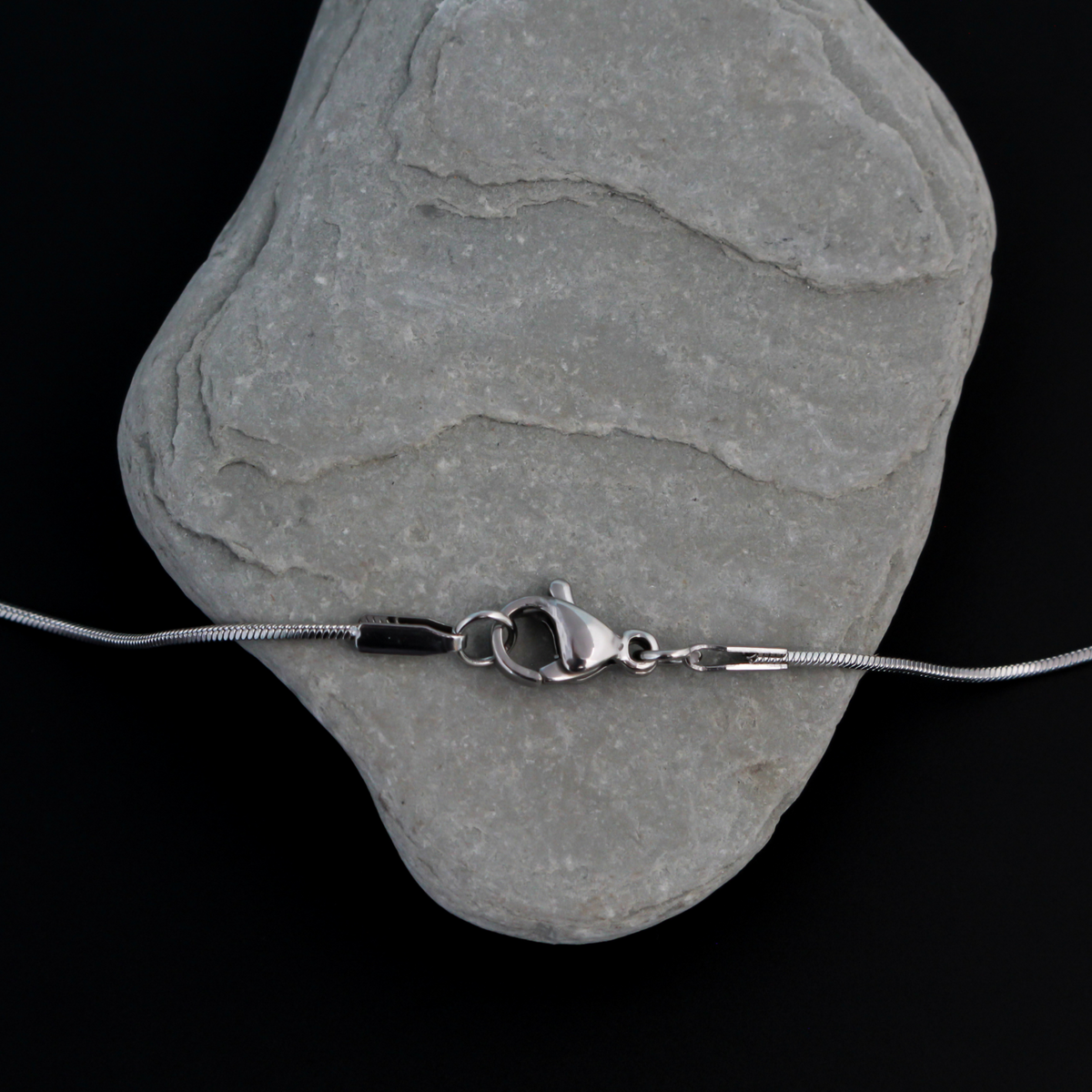 Stainless steel snake chain necklace, 21.75 inches long