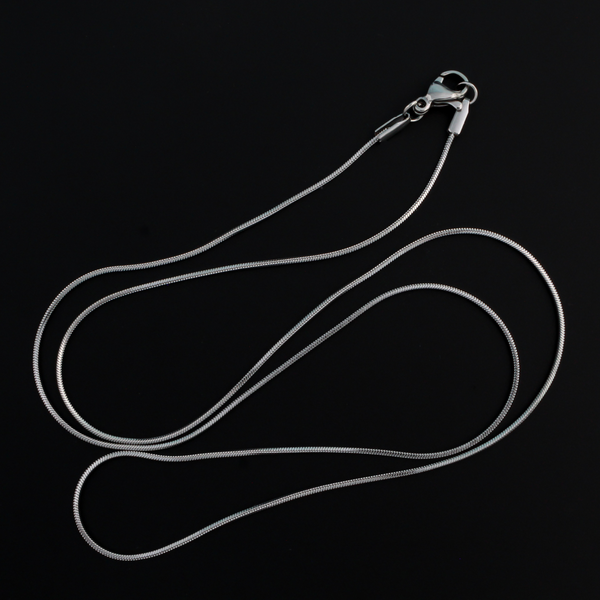 Stainless steel snake chain necklace, 21.75 inches long