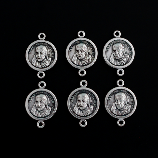 Saint Teresa of Calcutta Our Father Beads - Bracelet Connector Links - 20mm x 14mm, 6pcs