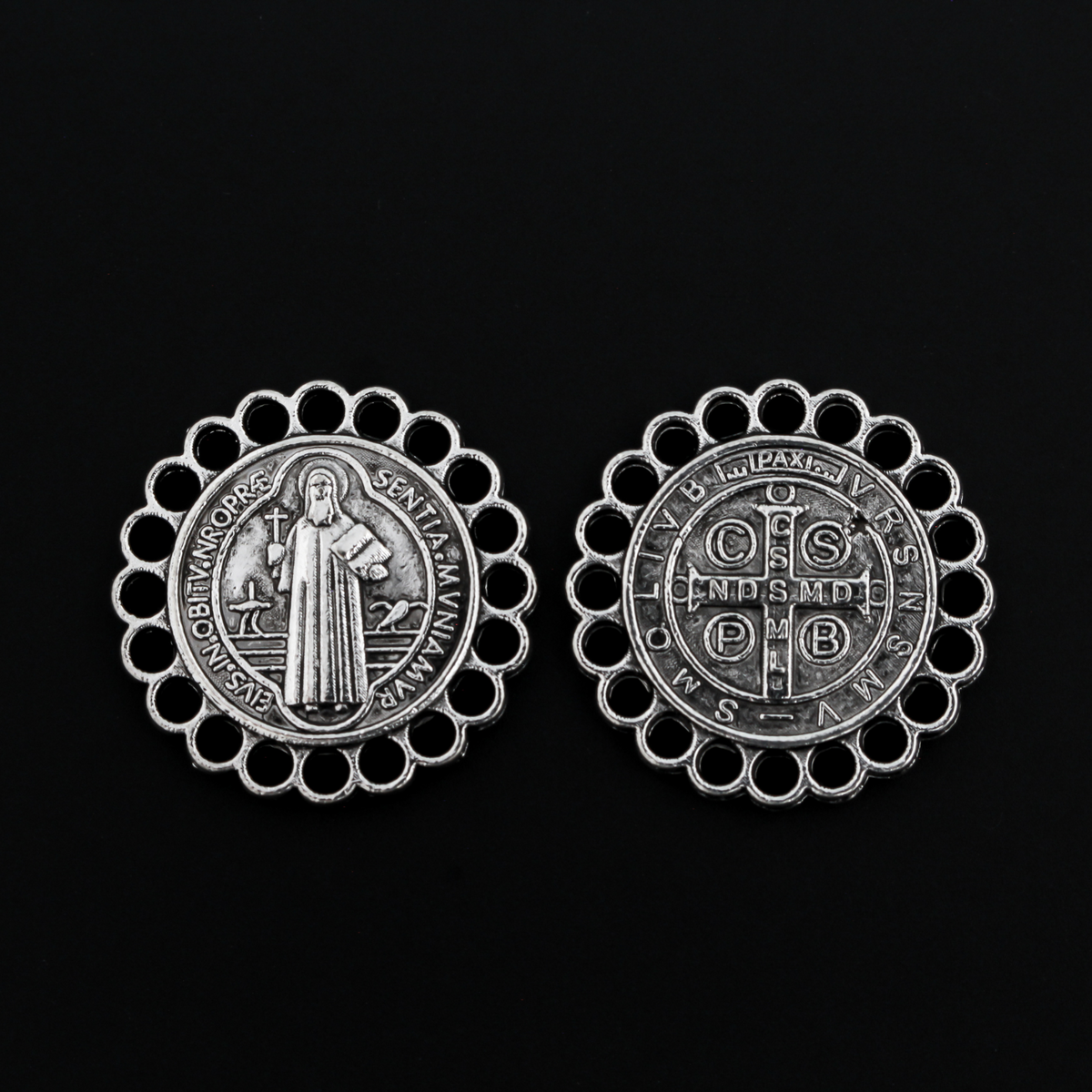 Saint Benedict Charms - Connector Chandelier Links - 20mm Diameter, 20pcs