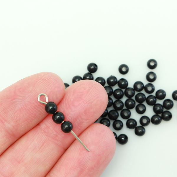 acrylic black opaque beads that are small and perfect for spacer beads, 4mm round