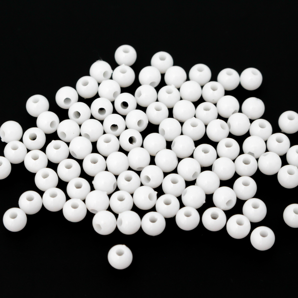 300 acrylic white opaque beads that are small and perfect for spacer beads, 4mm round