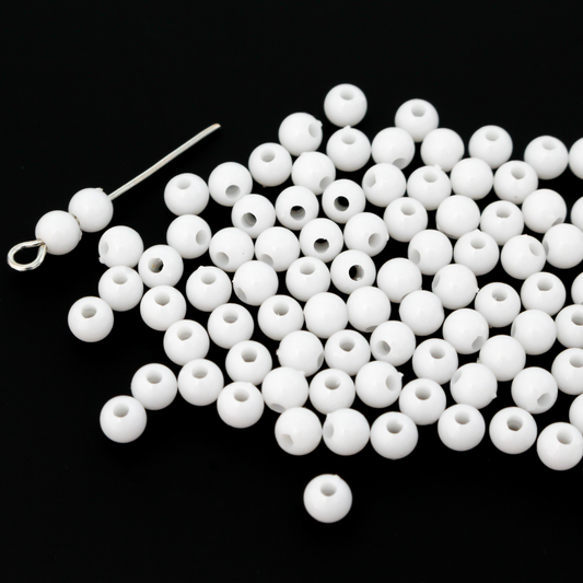 300 acrylic white opaque beads that are small and perfect for spacer beads, 4mm round