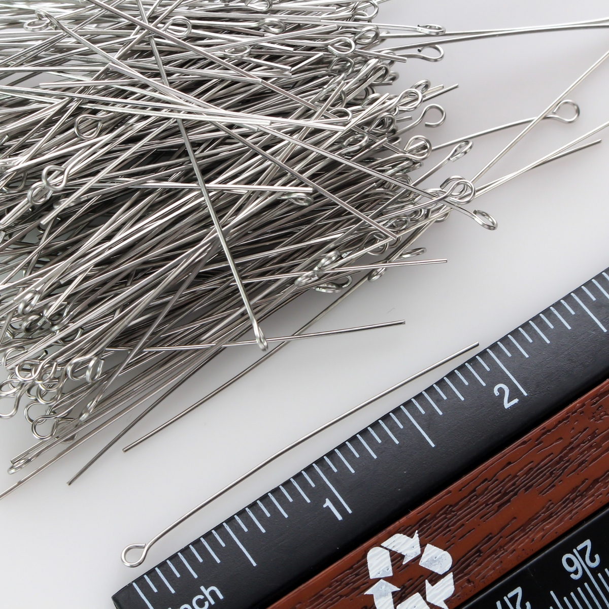 Stainless Steel Eye Pins 50mm Long x 06mm (22 Gauge) - 12 grams
