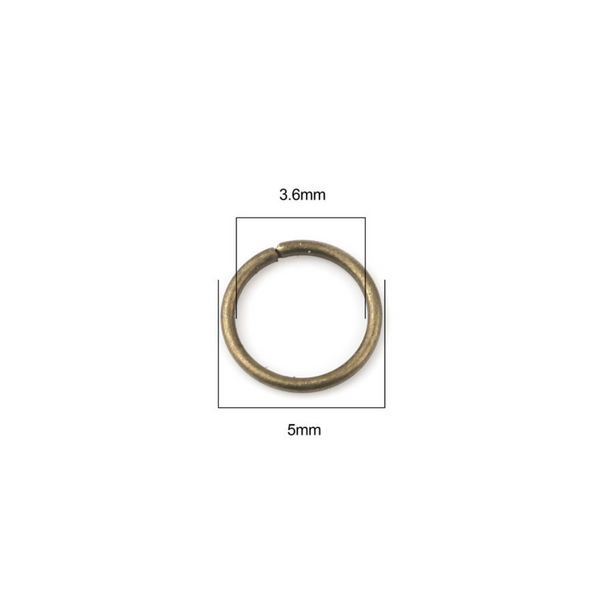 5mm Bronze jump rings made from an iron-based alloy