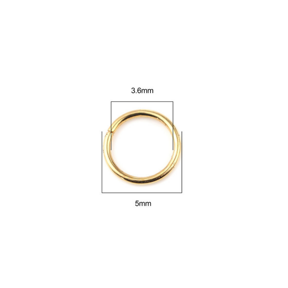 5mm Gold plated jump rings made from an iron-based alloy