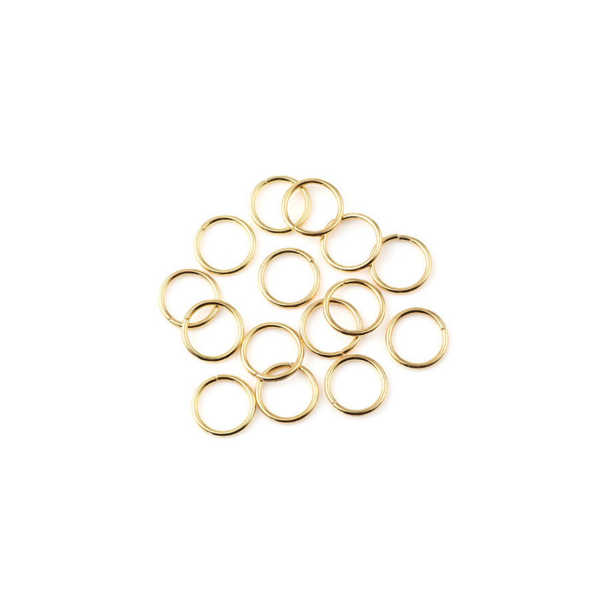 5mm Gold plated jump rings made from an iron-based alloy