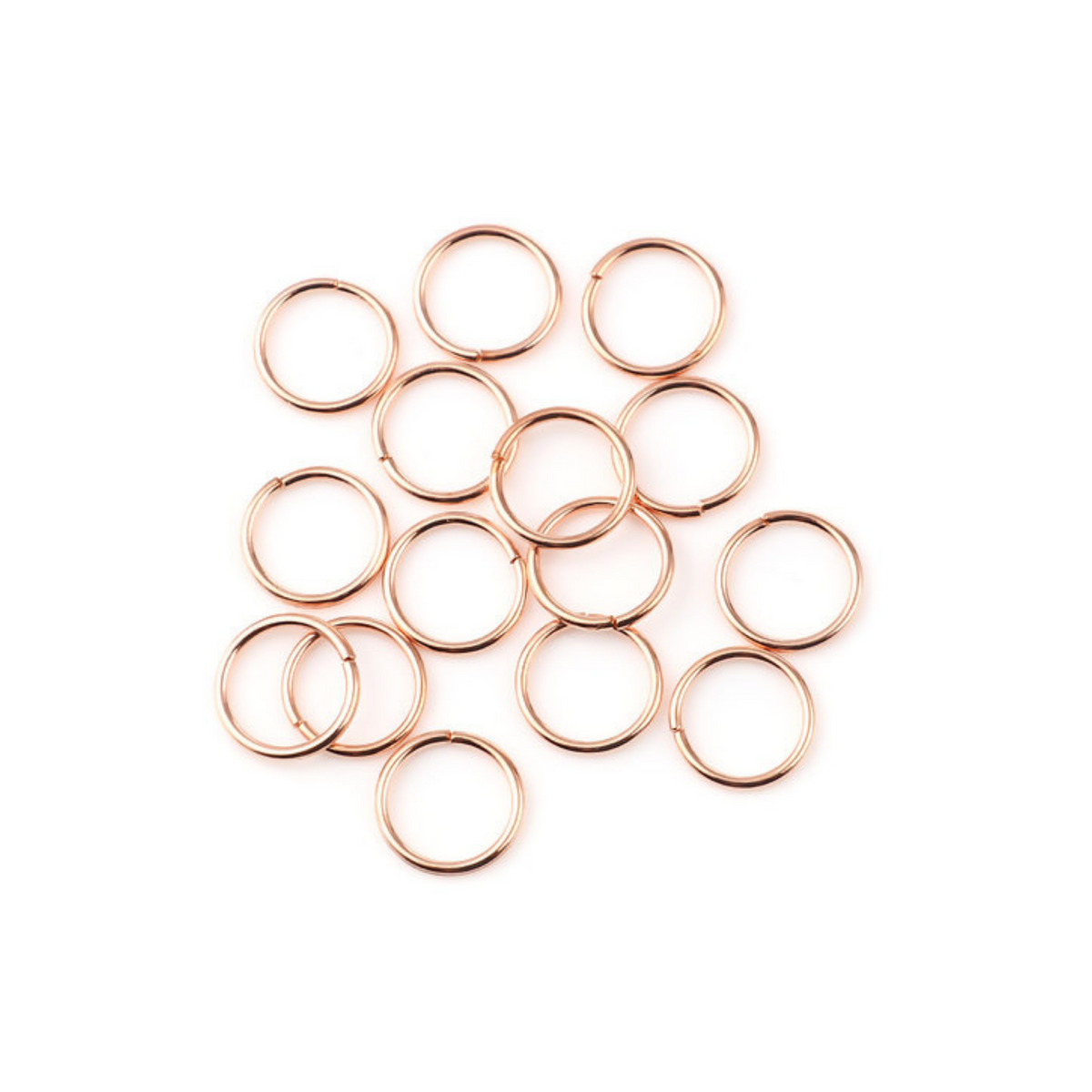 5mm rose gold jump rings made from an iron-based alloy.