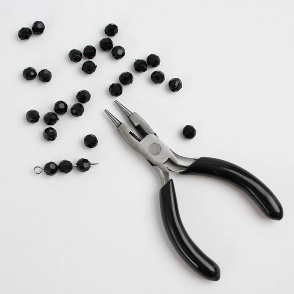 Black Acrylic Beads - 6mm Round Faceted Prayer Beads 60pcs