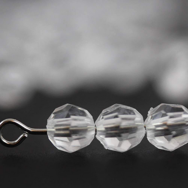 Crystal Clear Acrylic Beads - 6mm Round Faceted 120pcs